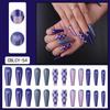 O2 Long Wearable Removable Nail Patches: Pointed Press-On False Nails for Nail Art