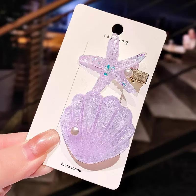 Korean Style Starfish Hair Clip - Scallop Edge, Cute & Sweet Hairpin for Bangs, Back of Head, & Baby Hair Accessories
