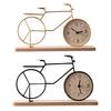Bicycle Table Clock Mini Bike Model Alarm Clock Battery Powered Decorative Metal Tabletop Clock for Living Room Kitchen Bathroom Office Desk Shelf