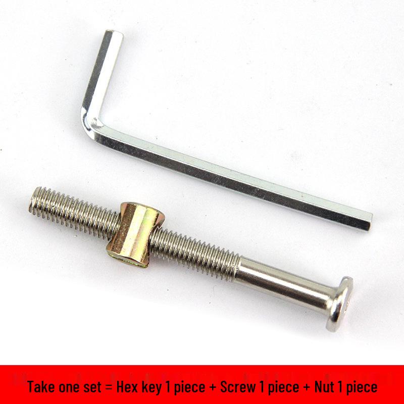 Nickel-Plated Phillips Hex Socket Crib Screw & Nut Set, M6/M8