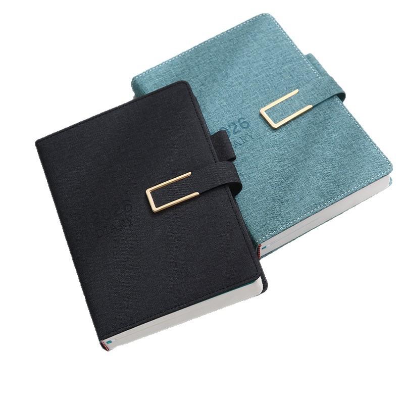 Custom 2026 A5 PU Leather Hardcover Journal Notebook Printed Planner Diary Weekly Monthly Schedule Personalizados for Business