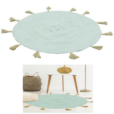 [R2495] - Baumwollteppich 'Boho' türkis - 90 cm