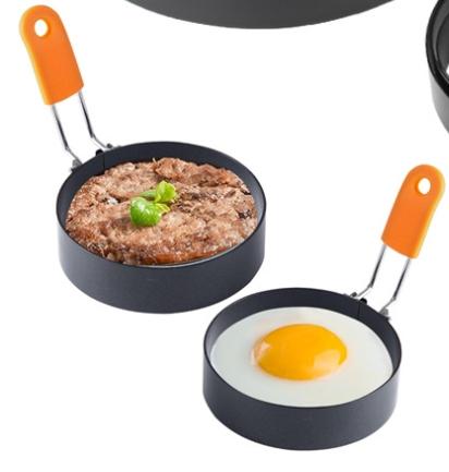 Pro Round Pancake Mold with Egg Ring Nonstick Stainless Steel Breakfast Maker Tool for Crepes Home & Commercial Use Cooking Mold