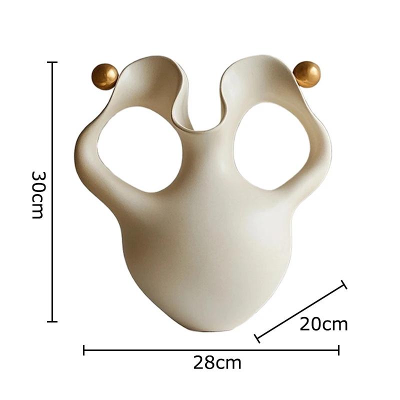 Nieregularny Pognieciony Wazon Kreatywne Nieregularne Skręcone Ozdoby Dekoracja Biurka Abstrakcyjne Rękodzieło Rzeźba z Żywicy Estetyczny Wystrój Pokoju