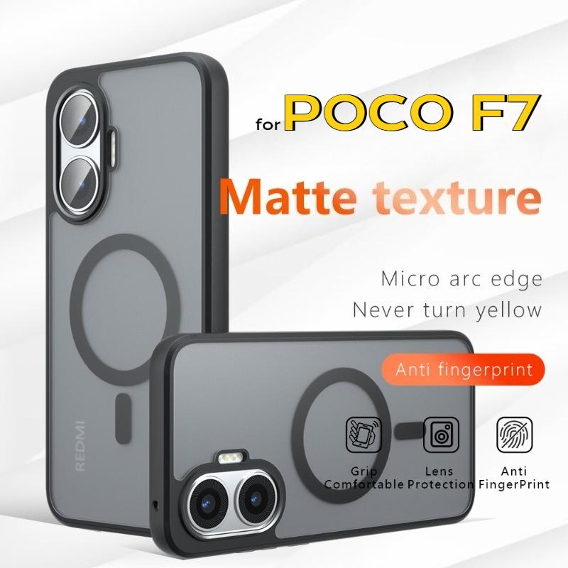 F7 for Magsafe Shockproof Matte Case for POCO F7 Hard Bumper Magnetic Wireless Charging Cover for POCO F 7