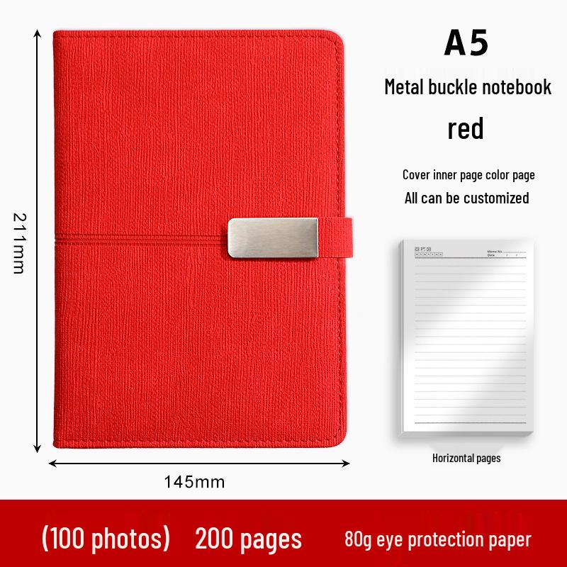 A5 Notizbuch mit individuellem Logo und Metallverschluss - Perfekt für Geschäfts-, Schul- oder Bürogeschenke