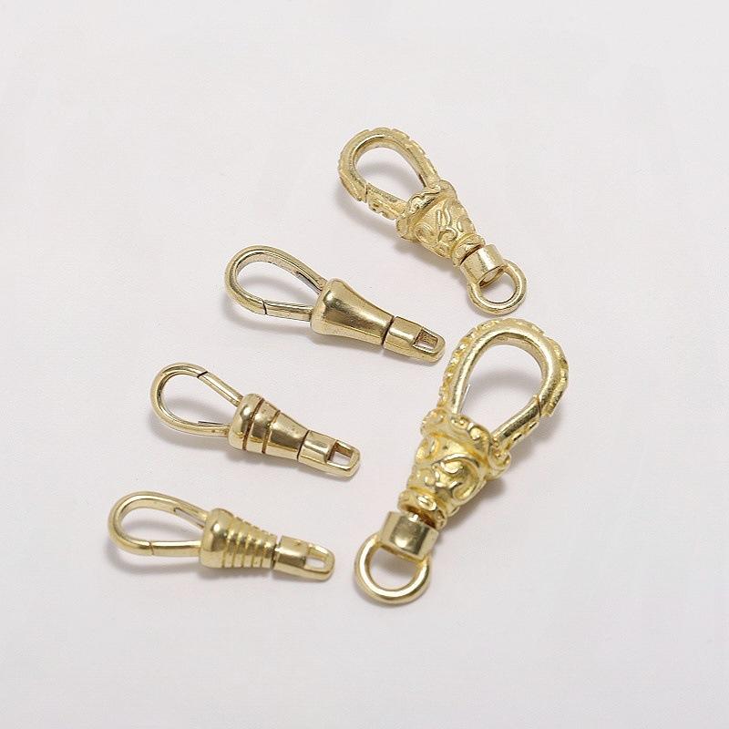 New Trendy Brass Gourd-shaped Key Hook Pendant Adjustable Lobster Clasp High-end Bag Buckle DIY Jewelry Accessories