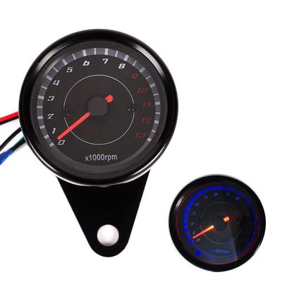 DC 12V Motorrad Drehzahlmesser Modifiziertes LED Digitaldisplay Motorrad Anzeigeinstrument