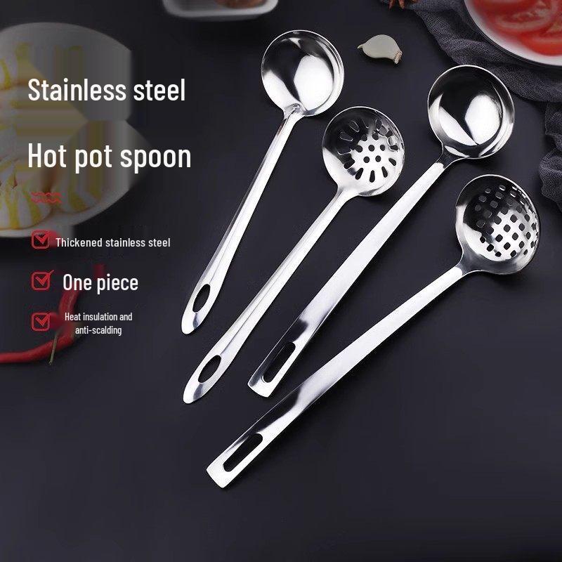 Thickened Stainless Steel Kitchen Ladle & Slotted Spoon