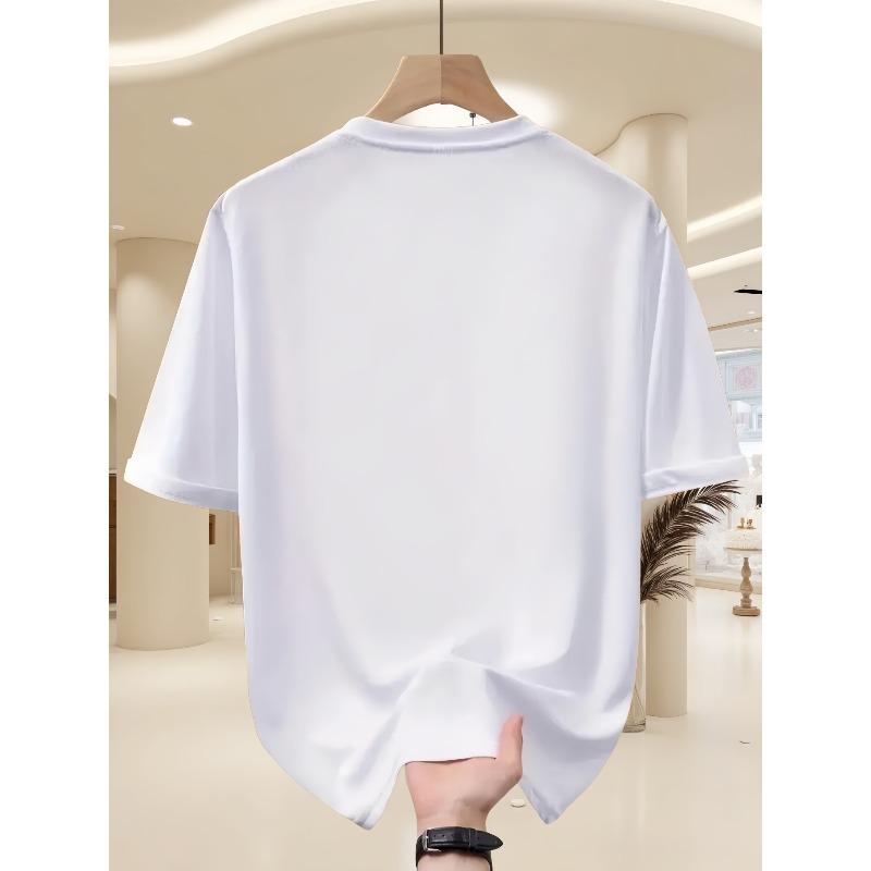 European sizes Men'S Summer Casual Vintage American Style Letter Print Short Sleeve T-Shirt | Comfortable, Crew Neck, Slight Stretch Fabric