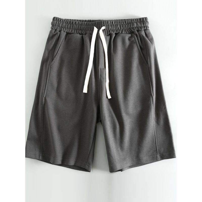 Drawstring Men's Summer Terry Casual Shorts Export Surplus Men's Loose Mid-Length Pants with Cut Tags