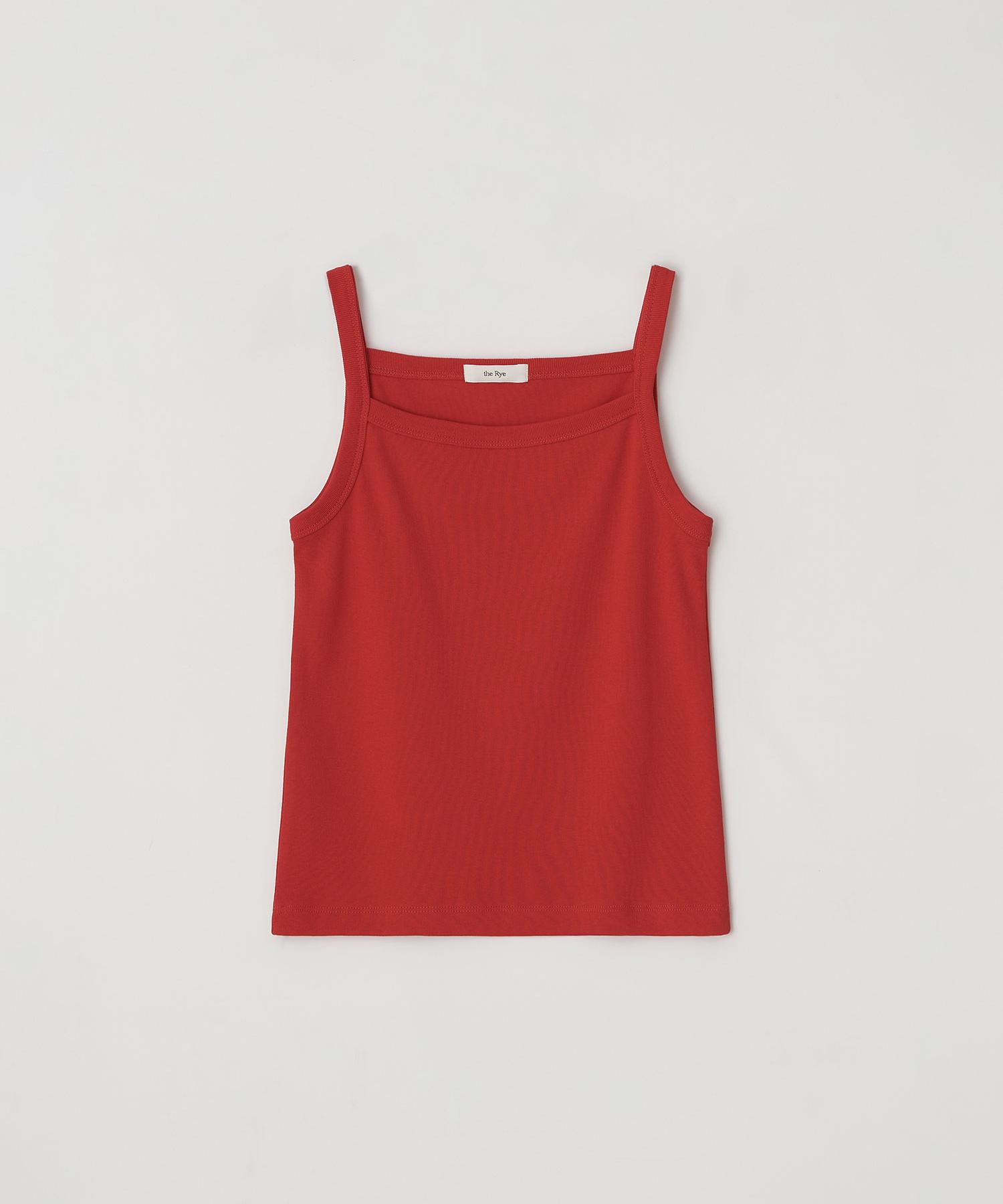 The Rye Cotton Ribbed Sleeveless(Red) Red/Free