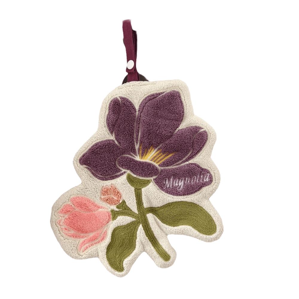 Absorbent Hanging Hand Towel Fabric Flower Hand Towel Gifts Floral Hand Towel  Kitchen Use