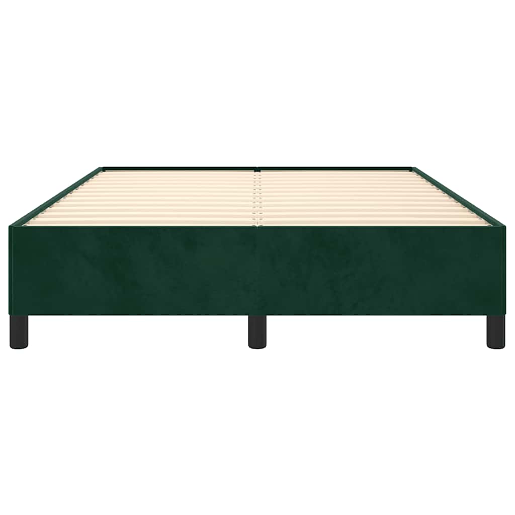 Bed Frame without Mattress Dark Green 140 x 190 cm Velvet