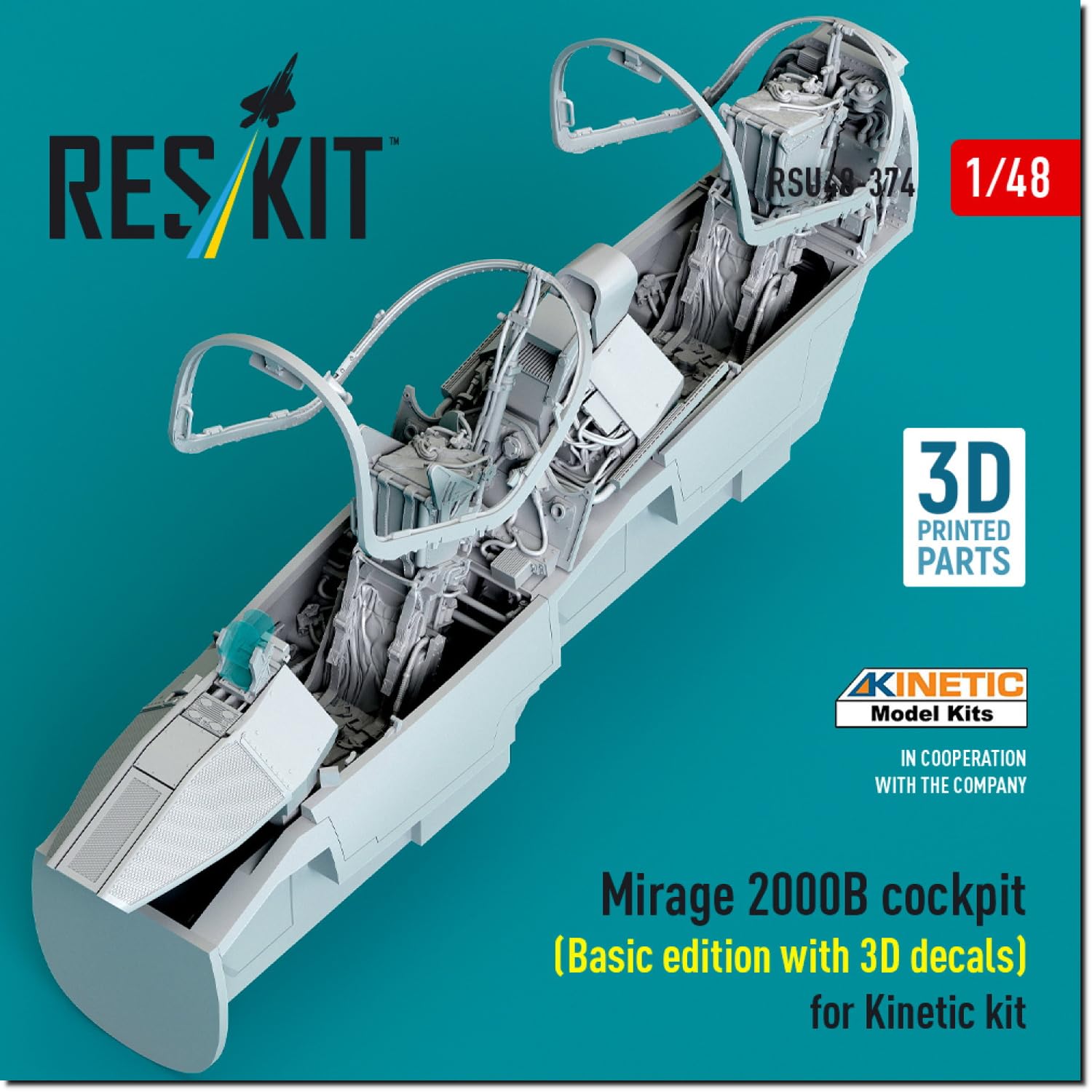 

Reskit Mirage 2000B Декаль интерьера кабины Пластиковые детали для модели 1/48 с 3D (для кинетики) RSKU48-0374 (Самолет)