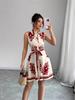 2025 European & American Women's Summer Print Dress Set with Slimming Design