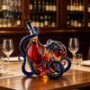 Sculpted Glass Bottle Octopus-Shaped Decanter, 3D Artistic Borosilicate for Whiskey Wine Soda, Unique Display 350ml Decorative Liquid Bottle,