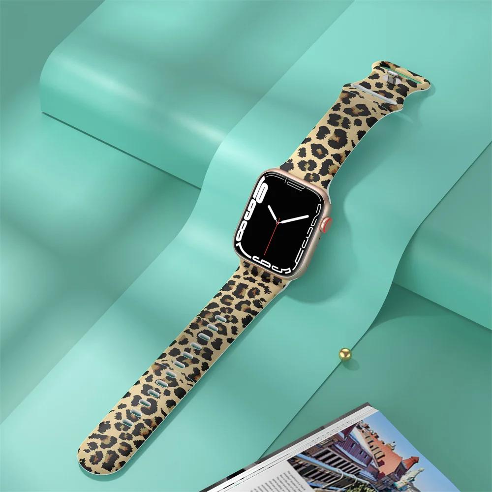 Pentru curele de Crăciun Pentru curea Apple Watch 44mm Ultra 2 49mm 40mm femei Brățară silicon imprimată iWatch Series 9 8 7 6 5 SE 41/45mm