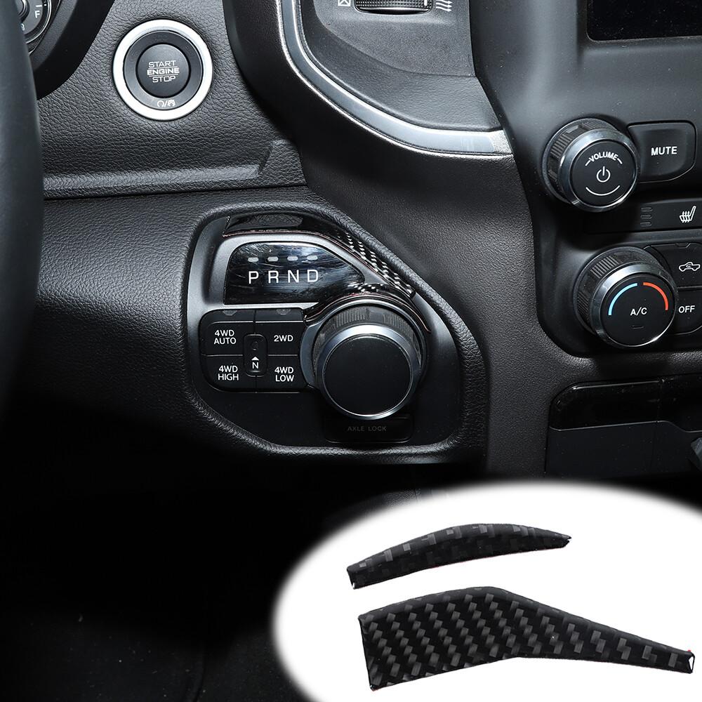 Carbon Fiber Console Gear Shift Indicator Trim Sticker For Dodge Ram 1500 2018+
