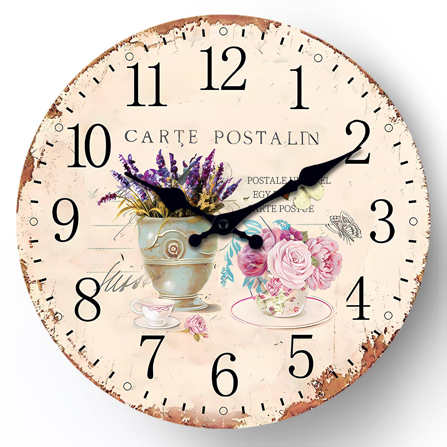 High-Quality Vintage European-Style High-Quality Wooden High-Quality Wall High-Quality Clock High-Quality For High-Quality Living High-Quality Room (as the picture,10 Inch)