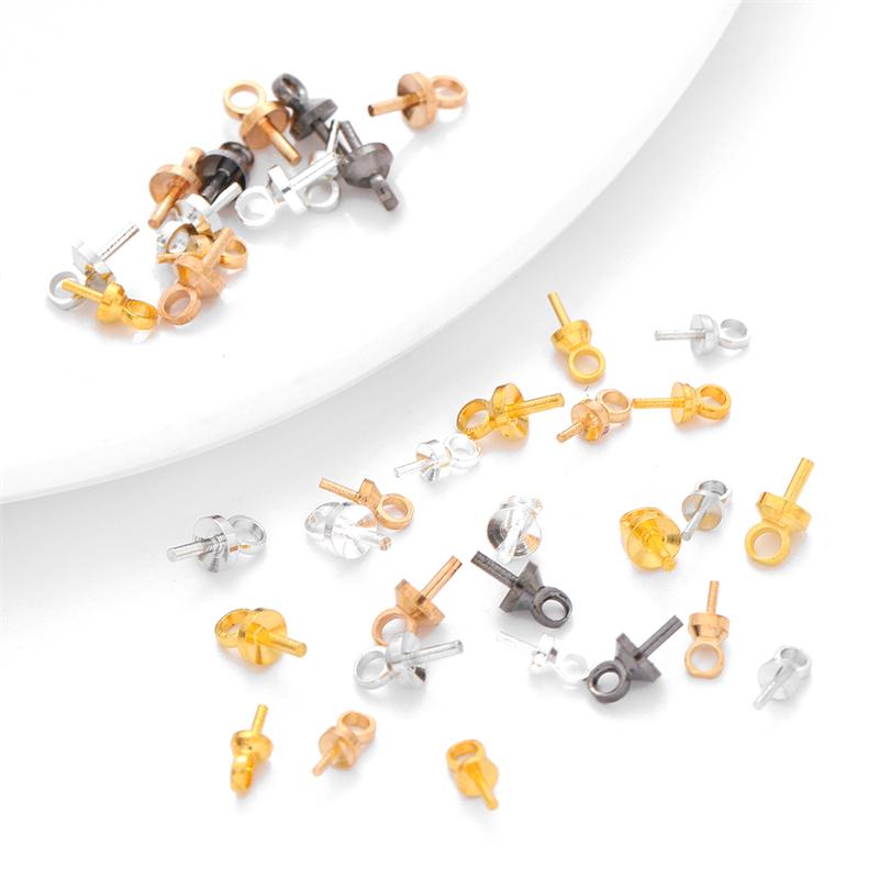 50 adet/torba Asılı Kap Pençe Çivi Bakır Malzeme Rodyum Kaplama Kolye Yapımı DIY Moda Takı Aksesuar