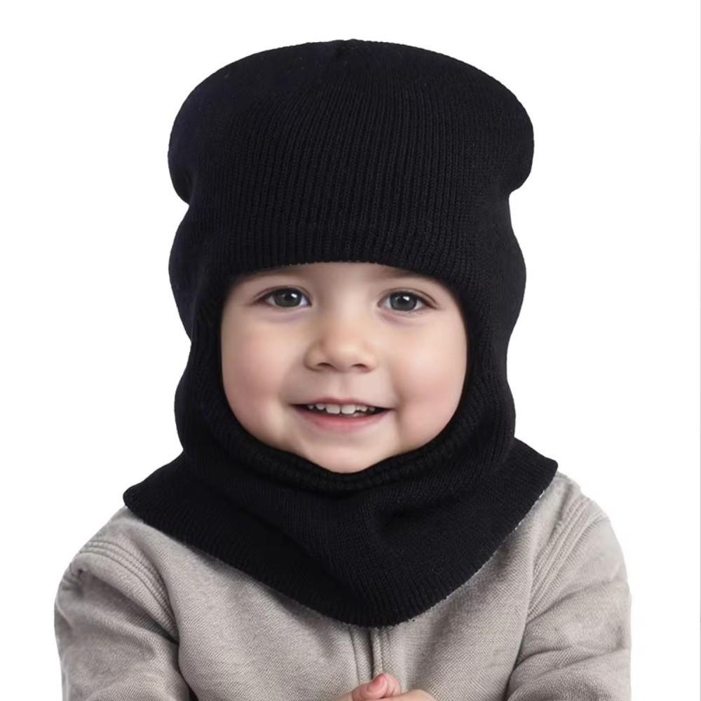 Bonnet Cagoule Bébé en Laine Hiver Chaud Enfants Chapeau Protection Oreilles Mode Bonnet Écharpe