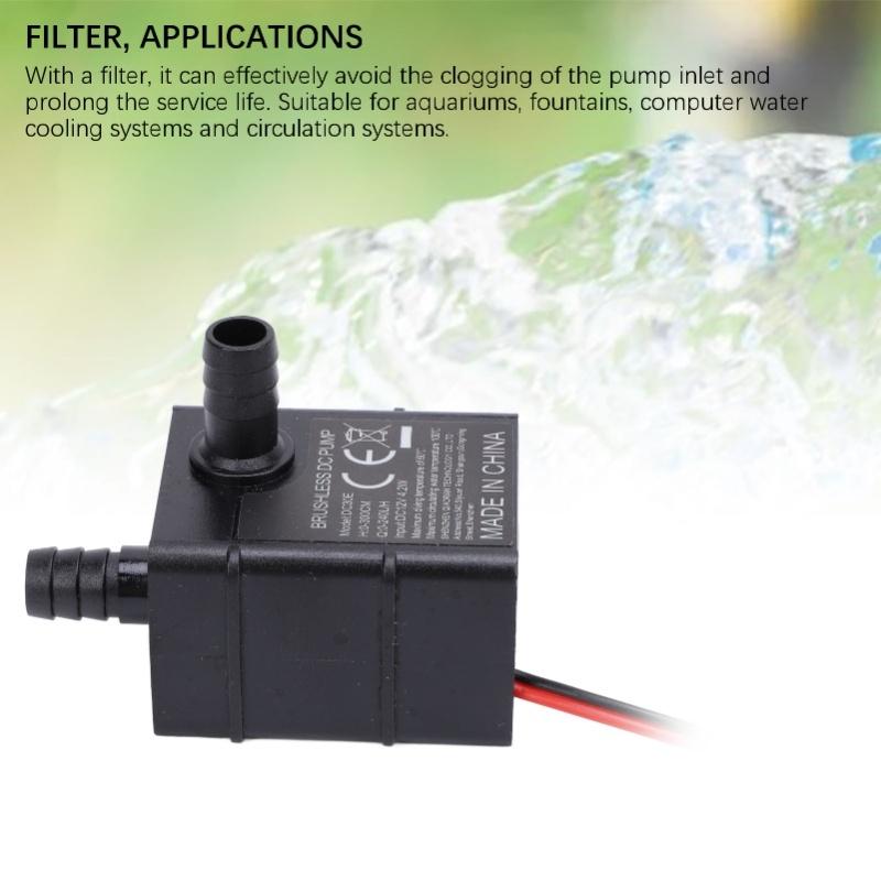 Submersible Water Pump 4.8W 300L/H 300cm Lift IP68 Water Resistant Micro DC12V Brushless Water Pump For Aquarium Fountain
