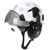CE Construction Safety Helmet With Visor Built In Goggles Earmuffs Reflective Stickers For Engineer ABS Hard Hat ANSI Industrial