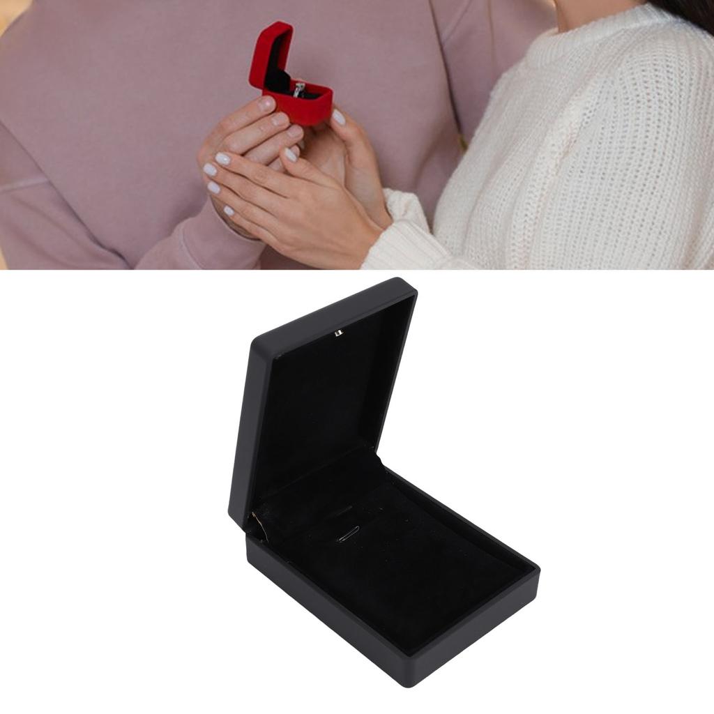Luxury LED Pendant Necklace Gift Box Jewelry Display   Interior Light Up Necklace Box for Proposal Engagement Wedding
