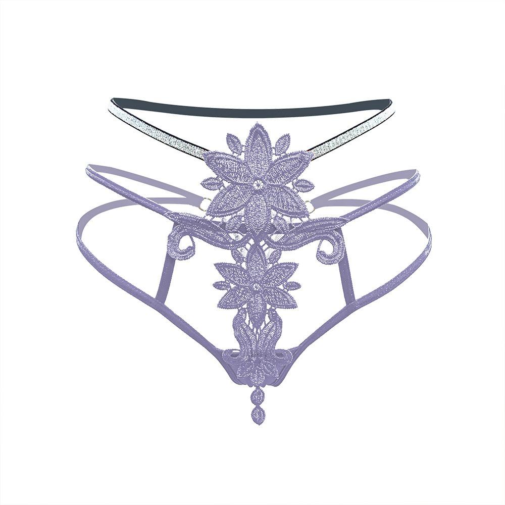 Royal Sister Wind Water Soluble Flower Fringed Embroidered Sexy Panties Female Sexy Waist Flash Thin Belt Hollow Temptation Thong