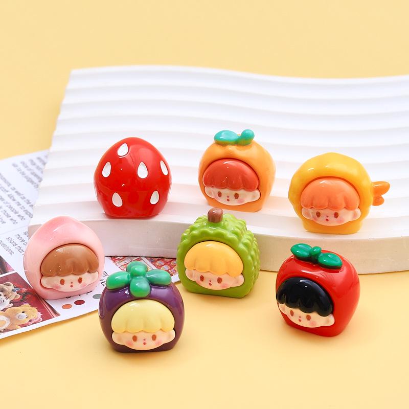 3D Cute Fruit Girl Resin Doll for DIY Jewelry and Crafts