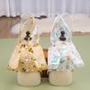 Dog Raincoat Cartoon Print Hooded Dog Rain Jacket with Leash Ring for Small Dogs Waterproof Pet Poncho with 2 Legs