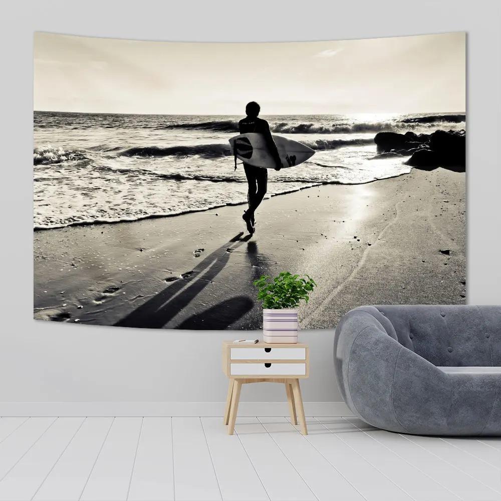 Sunset Wave Surfer Hanging Cloth Bedroom Living Room Tapestry Home Wall Decoration Tapestry