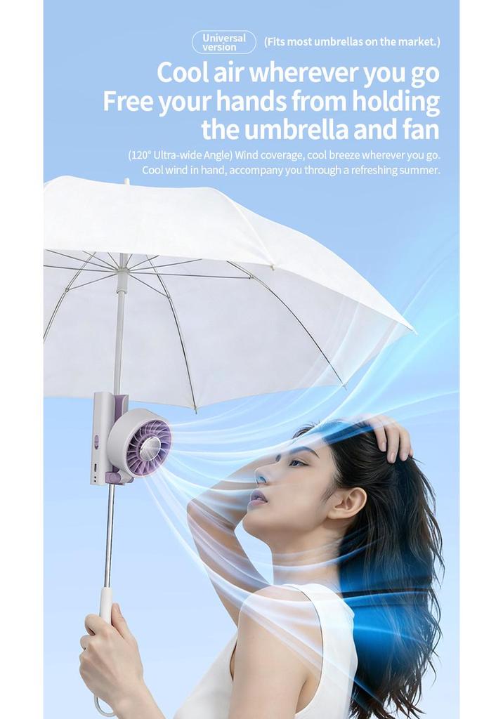 2026 Rechargeable USB Handheld Clip Fan with Ice Pack for Outdoor Camping