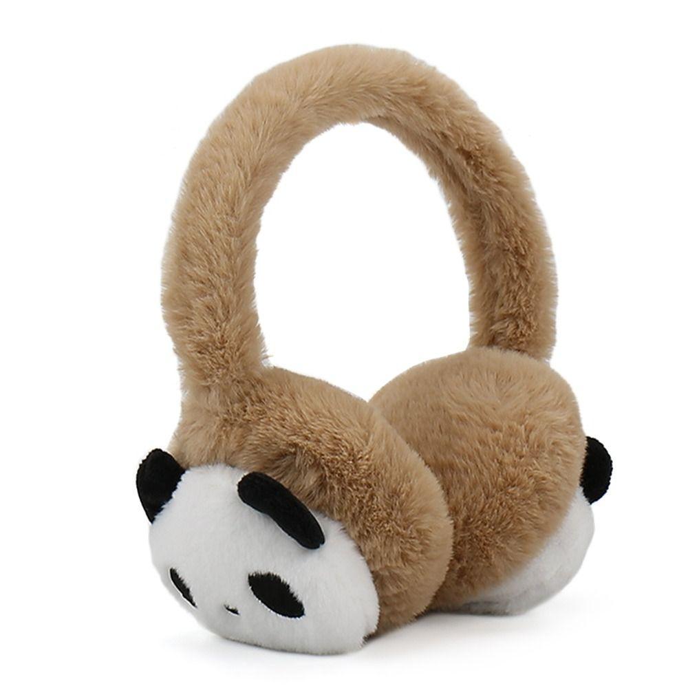 Autumn Winter Earmuffs Women Men Ear Warmer Plush Cute Panda Adjustable Ear Muffs Earflap Earmuffs