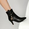 Black Brown Women Ankle Boots Pointed Toe High Spike Heel Big Size 47