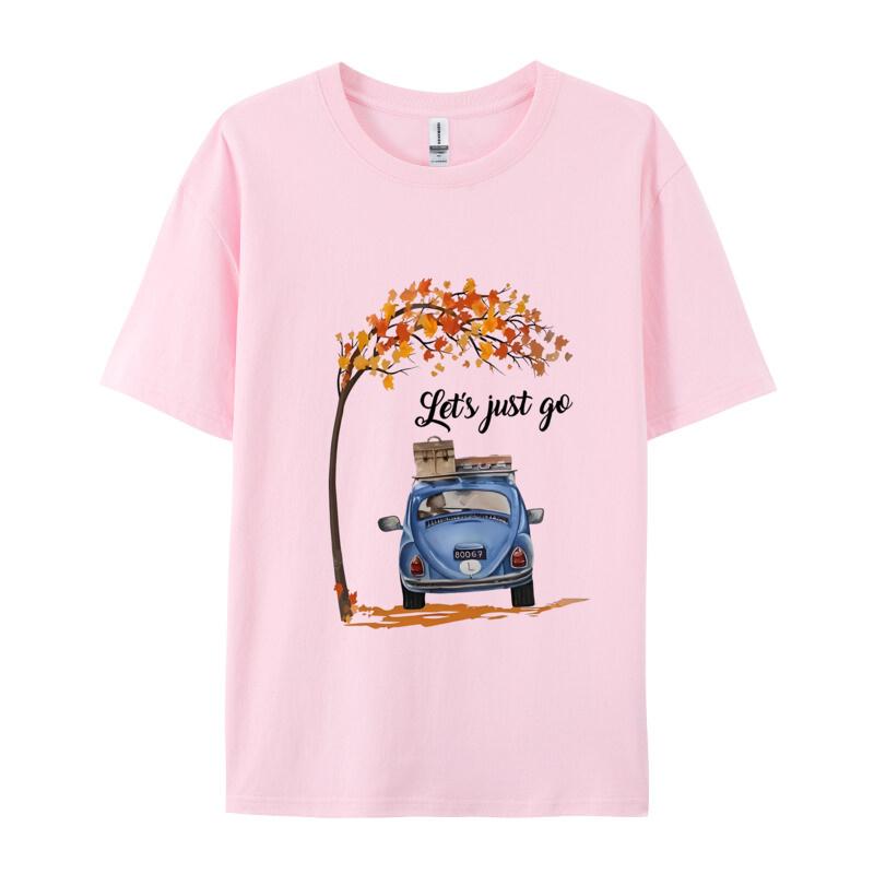 Travel Tshirt Letsjust Go Oneck Top Tshirts Thanksgiving Day Tees Short Sleeve For Unisex Discount Cotton