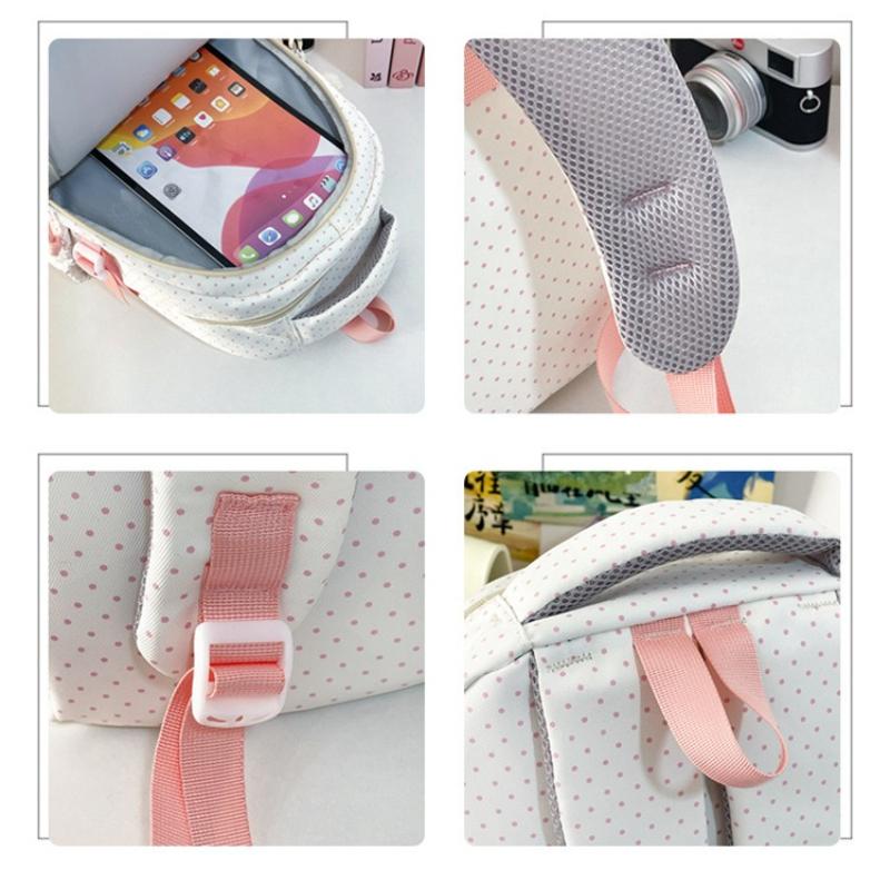 Cartoon Embroidery Cat's Ears Backpacks Primary Middle High School Students Lightweight Waterproof Travel Bag Multi Pocket College Student Schoolbags