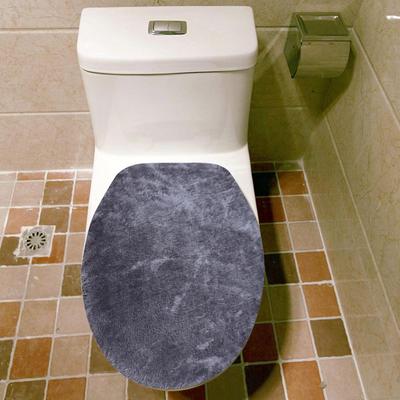 WC-Sitzbezug Ultra-Plüsch Elastisches Band Rutschfest Einfarbige Toilettendeckelabdeckung Bequem Waschbar Badezimmer WC-Zubehör