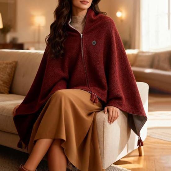 Isıtmalı Şal Güvenli Eller Serbest Fermuar Tasarımı Hızlı 15 Saniyede Isıtma 3 Ayarlanabilir Sıcaklık Ayarı USB Güçlü Taşınabilir Isıtmalı Battaniye