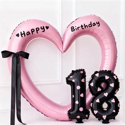 40 Inch Heart Hollow Balloon DIY Numbers 11 12 13 14 15 16 17 18  Ballons for Kids Birthday Party Gifts Decoration