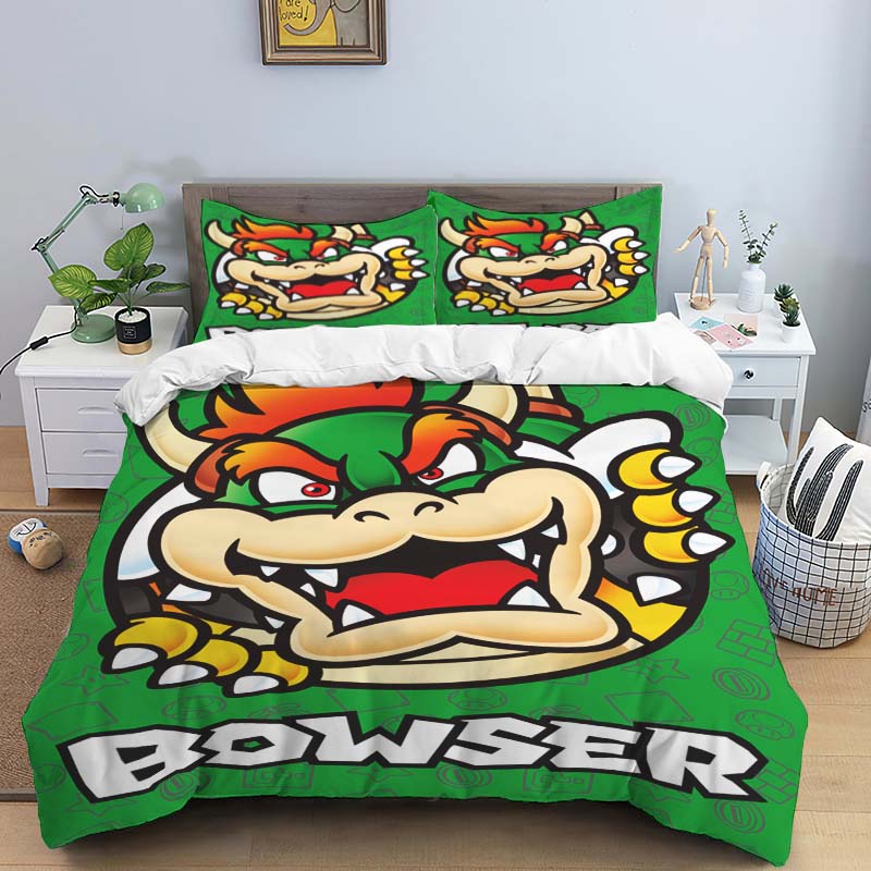 2026 New Super Mario Game-Themed Duvet Covers and Pillowcases – Suitable for Single, Double, Queen, and King Beds