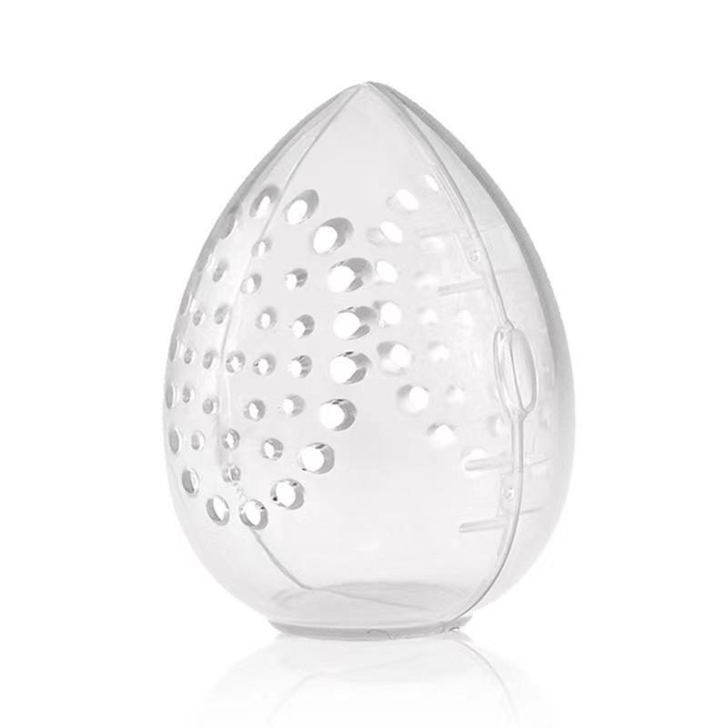 Portable Transparent Makeup Sponge Storage Box with Lid - Breathable, Mold-Proof, Moisture-Proof, Eggshell Design