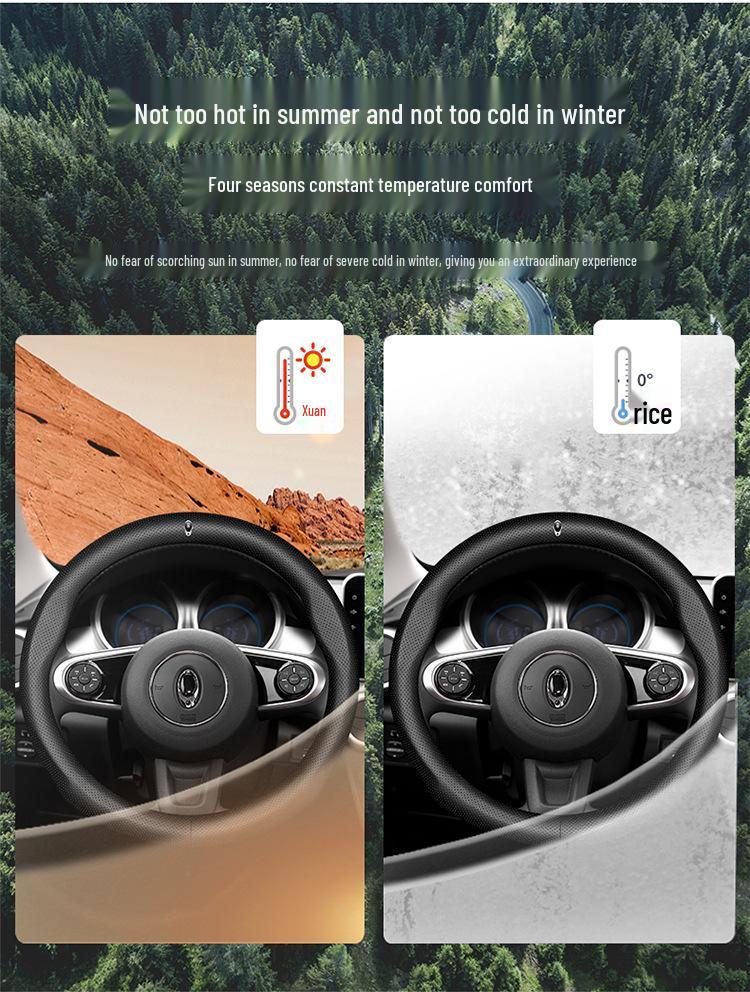 ORA Genuine Leather Steering Wheel Cover - Black Cat, Good Cat GT, White Cat, Lightning Cat, Cherry Cat, iQ Models