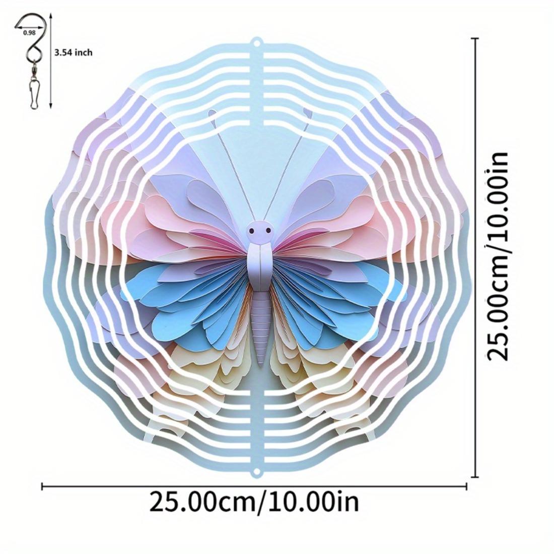 

1 шт. 3D Мандала Цветок Подвесной Ветряной Спиннер, Металлический Садовый Колокольчик Ветра, Вращающийся на 360° Крючок, Декор для Двора на Открытом Воздухе, Не Требуется Электричество или Батарея 01A