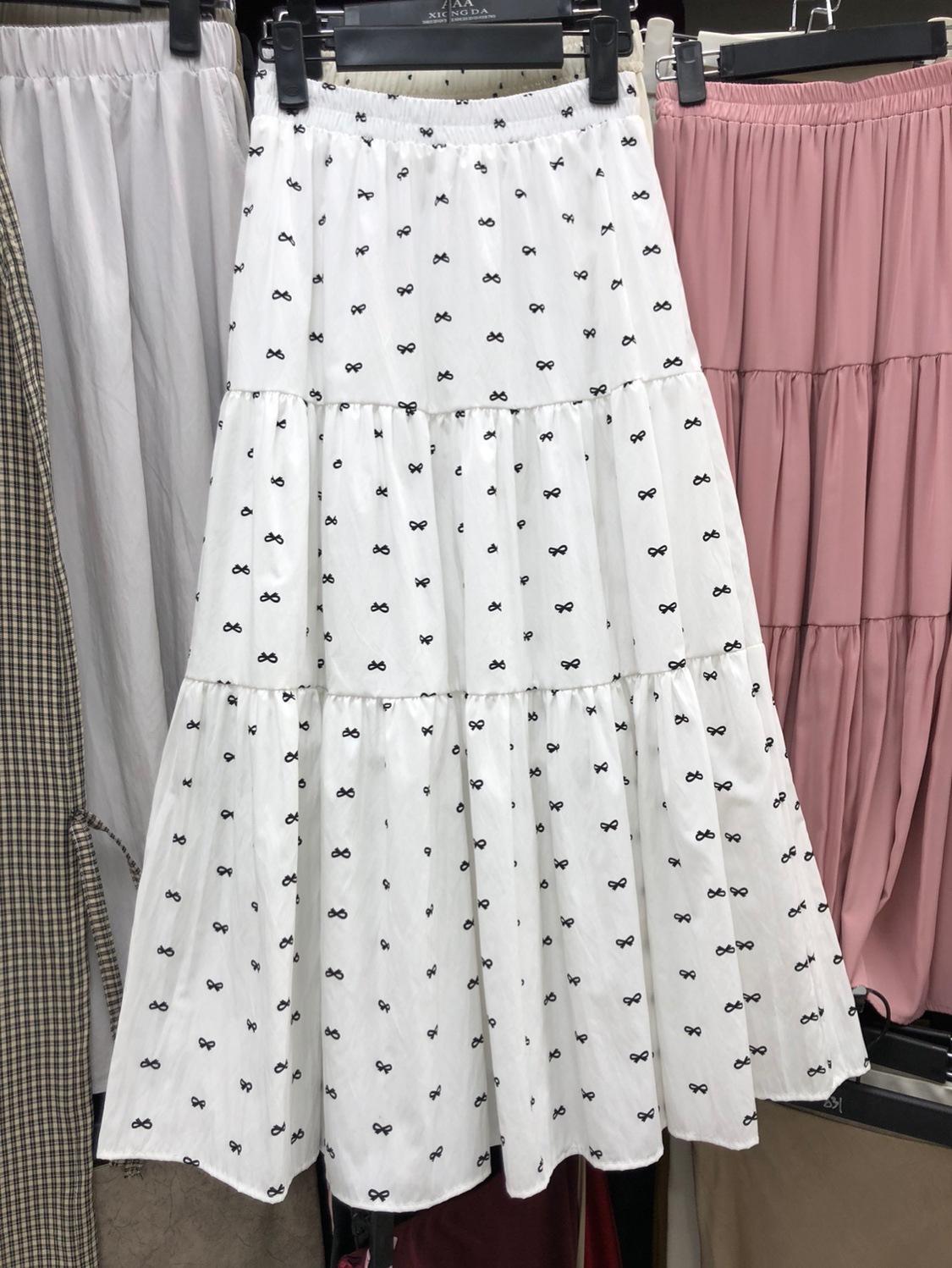 

Юбка А-образного силуэта в горошек, женская, лето 2025, многослойная, с высокой талией, длинная юбка с широкими бретелями one size fits all