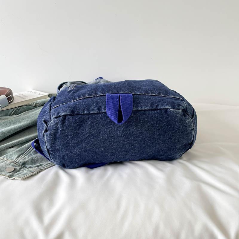 Gradient Denim Backpack Large Capacity Women's Retro Backpack