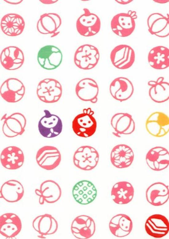 

Tenugui made in Hina Arare Niwa-zome (hand towel) - Chu-sen dyeing, 100% cotton, Japan, белый