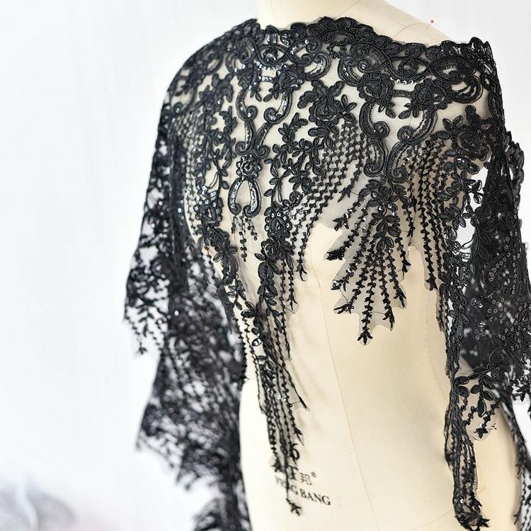 Multi-Colored Sequins Embroidered Lace Accessories, Wedding Dress Handmade Diy Material Clothing Veil Jewelry Decorative Lace