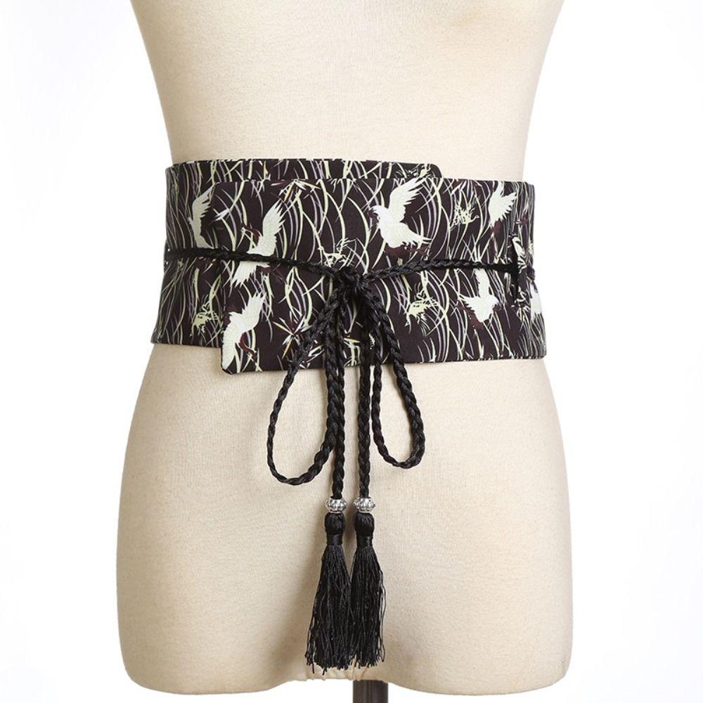 Embroidered Cloth Wide Belt Chinese Style Hanfu Cummerbunds Simple   Girl